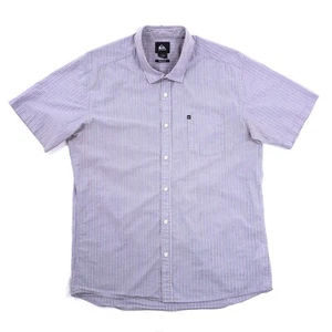 Camisa Quiksilver Calce Regular Para Hombres XL Rayas Manga Corta Bolsillo con Botones - Imagen 1 de 9