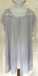 VTG NEW Celestial Dreams by Komar -Womens XL - Cotton Nightgown -Lace Trim- Blue - Picture 1 of 12