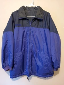 VTG! Columbia Reversible Pocketed Zip Winter Jacket Black/Purple Womens sz Med - Picture 1 of 11