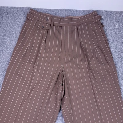 Ralph Lauren Purple Label Graison Pinstripe Wool Pants Womens 4 $1,190 - Image 1 of 4