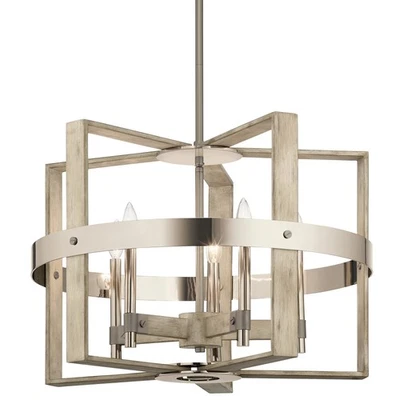 Candelabro Kichler 44290 Blanco Peyton 5 Luces 26"W Foto 1 de 4
