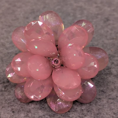 Anillo Rosa Flor Distintivo Ajustable Tono Plata Cóctel Fiesta Accesorio Foto 1 de 3