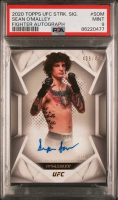 2020 Topps UFC Striking Signatures Sean O'Malley Autograph /448 AUTO PSA 9 - Image 1 of 2