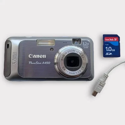 Canon PowerShot A450 5.0 MP digital compact camera WORKing + card +usb - Image 1 of 4