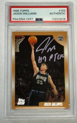 Jason Williams Rookie Auto #7 Pick" PSA/DNA 1998 Topps Sacramento Kings #153 Foto 1 de 2