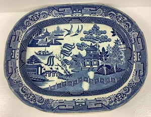 Große Blue Willow Keramikplatte 16,75" L x 13" B - Bild 1 von 4