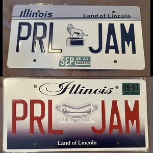 PEARL JAM LICENSE PLATE SET CHICAGO ILLINOIS 9/5 9/7 2023 LAND OF LINCOLN UNITED - Picture 1 of 4