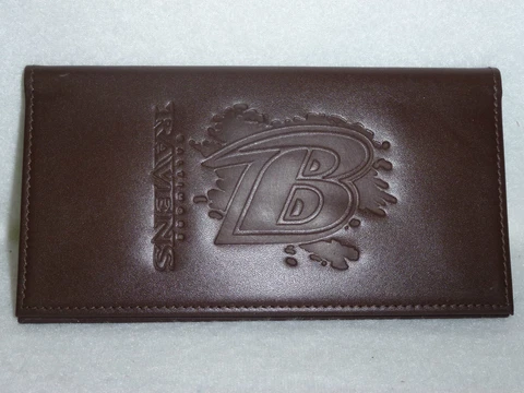 BALTIMORE RAVENS    Leather Checkbook    NEW    dark brown Cover