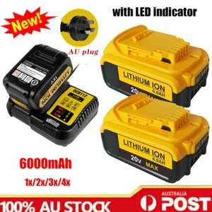 For DEWALT 18V/20V XR 6.0AH Battery / charger DCB205 LI-Ion Slide DCB180 DCB200 - Picture 1 of 16