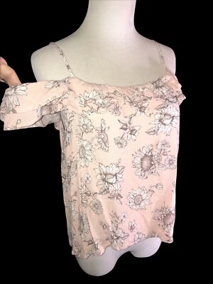 MOSSIMO SUPPLY CO BLUSA SIN MANGAS MUJER JUNIORS M M M M M FLORAL HOMBRO FRÍO GUC Foto 1 de 4