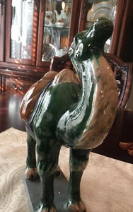 Antique Chinese Tang Exceptional Glazed Pottery Camel Figure Style 11” Tall - Picture 1 of 12