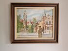 Original oil painting on canvas signed  W.Bossuyt '92 Framed Scenic People