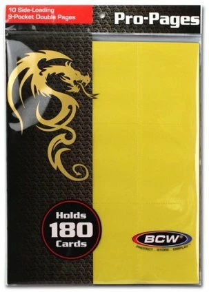 Side Loading 9-pocket Pages 10ct - Yellow BCW Gaming Supply ABUGames