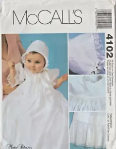 VESTIDO DE BAUTIZO, SLIP Y GORRO RELIQUIA INFANTIL -McCall's 4102 (S - XL) - Imagen 1 de 2