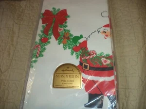Mantel de papel navideño vintage con sello Papá Noel sellado - Imagen 1 de 3