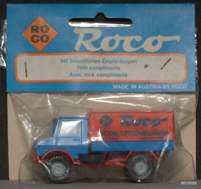 1/87 H0 ROCO Unimog U1300, blau/orange, unbespielt, Messemodell Nürnberg 1983 - Bild 1 von 4