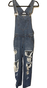Machine Nouvelle Mode Womens Denim Overalls Size US S/26 Italy Distressed Jeans