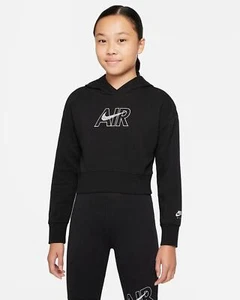NIKE NSW AIR CROP SWEATSHIRT - BLACK - DM8372-010 - Picture 1 of 1