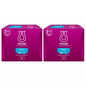 Poise 4 Layer Design Regular Liners for Bladder Leaks 2 x 78 Pack - Picture 1 of 2