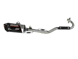 BBR D3 Full Exhaust Muffler Pipe System SS Carbon End Cap Honda CRF125F 19-23 - Picture 1 of 7