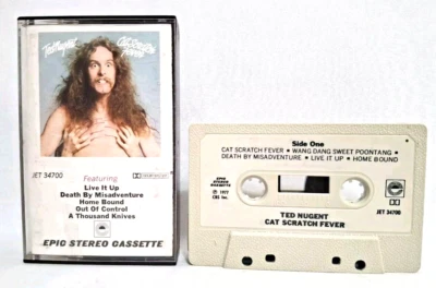 Vintage 1977 Ted Nugent Cat Scratch Fever Cassette Tape Psychedelic Hard Rock  - Image 1 of 4