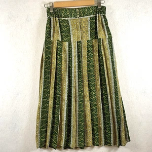 Vintage Womens Pleated Midi Skirt Sz S Boho Folk Cottage Western Rustic - Picture 1 of 12