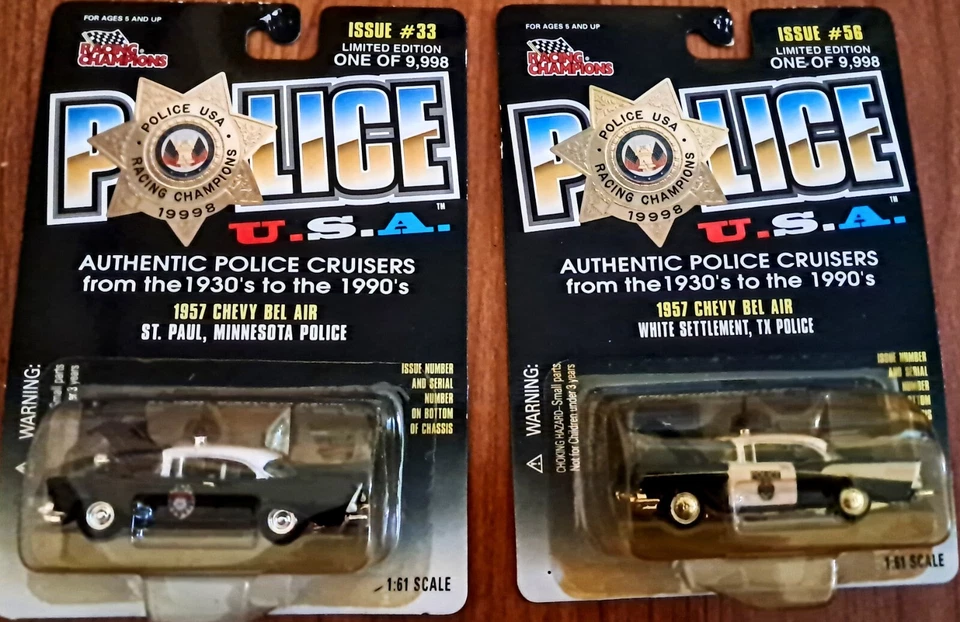 Racing Champions Police USA 1957 Chevy Bel Air Washington State Patrol MOC 1998