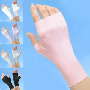 Solid Color Ice Silk Breathable Gloves Outdoor Sports Anti-uv Thin Gloves DIY - Picture 1 of 16