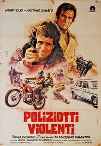manifesto 2F film POLIZIOTTI VIOLENTI Henry Silva Antonio Sabato M.M.Tarantini - Picture 1 of 1