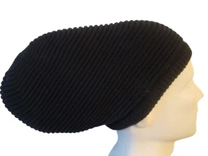 XL Rastas Negro Rasta Sombrero Cabello Temores Jamaica Sombreros Tam Slouchy Tejido Teedo - Imagen 1 de 5