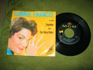 Connie Francis - Together / Too Many Rules - Very Good PS & 45 RPM - Picture 1 of 2