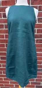 Garnet Hill Dress 100% Linen Size 6 Green Sleeveless Beach Vacation - Picture 1 of 10