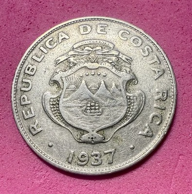 Costa Rica 25 Centimos Coin 1937 - LOW MINT ONLY 1.6 MILLION KM# 175 - Image 1 of 2
