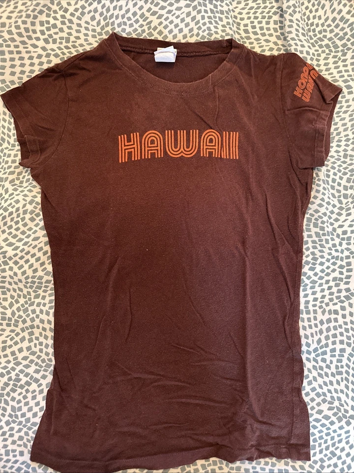 Винтажная гавайская футболка 70-е 80-е верхняя женская дамская одинарный шов сделано в США - Изображение 1 из 1