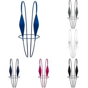 High Quality Womens Swimwear Beach Bodysuit Holiday Sexy Sling Shot Solid Color - Picture 1 of 37