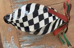 Retired Mackenzie Childs LARGE Courtly Check Swirl Stoda Ornament New In Box - Picture 1 of 5