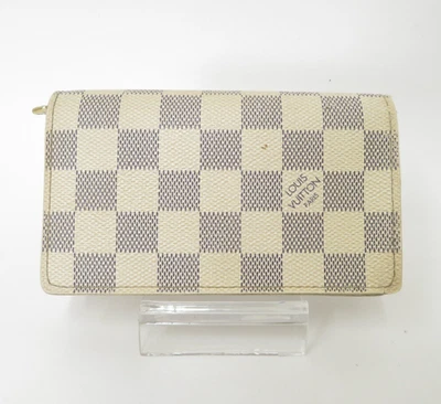 Auténtico LOUIS VUITTON Damier Azur Porte Monnaie Billetes Caja Fuerte Cartera S#48342 Foto 1 de 4