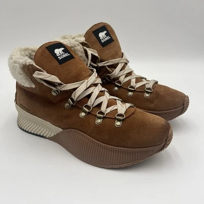 Sorel Women Out N About 111 Conquest Boots Size 9 Camel Brown/ Black Faux Fur - Image 1 of 4