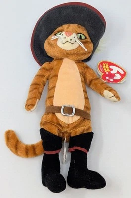 Ty Beanie Babies Gato con Botas 9" Peluche • DreamWorks Shrek 2007 Foto 1 de 4