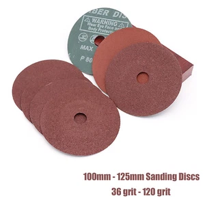 100mm - 125mm Sanding Discs 36 40 50 60 80 100 120 Grit Orbital Sander Pads - Picture 1 of 5