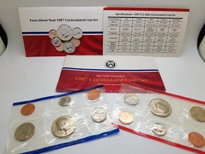 1987 United States Mint Uncirculated Coin Set w/ D and P Mint Marks - Picture 1 of 19