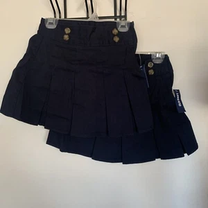 Lot of 2 Old Navy Girls Navy Blue Uniform Pleated Skirt Sz. XS (5) - Picture 1 of 3