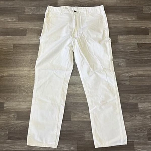 Dickies Carpenter Painter Pants Men’s Size 38x32 Solid White Straight Leg Y2K - Picture 1 of 9