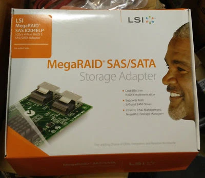 5x LSI Logic MegaRAID SAS 8204ELP 3Gb/s PCI-e RAID Controller Card - NEW in Box! - Image 1 of 2