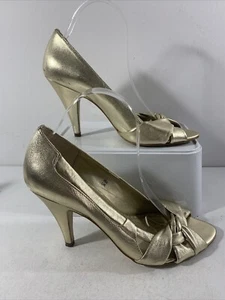 LIMITED COLLECTION Gold Peep-toe court shoes. Uk5.5 - Picture 1 of 14