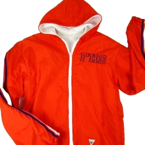 Orange VARSITY FHS High School Jacket XS 36" Chest Cheerleader Band Dance - Picture 1 of 5