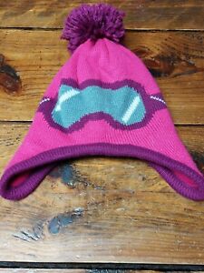 NWOT Girls Old Navy Small Pink w Gray Goggles look Knit Beanie Ski Hat 