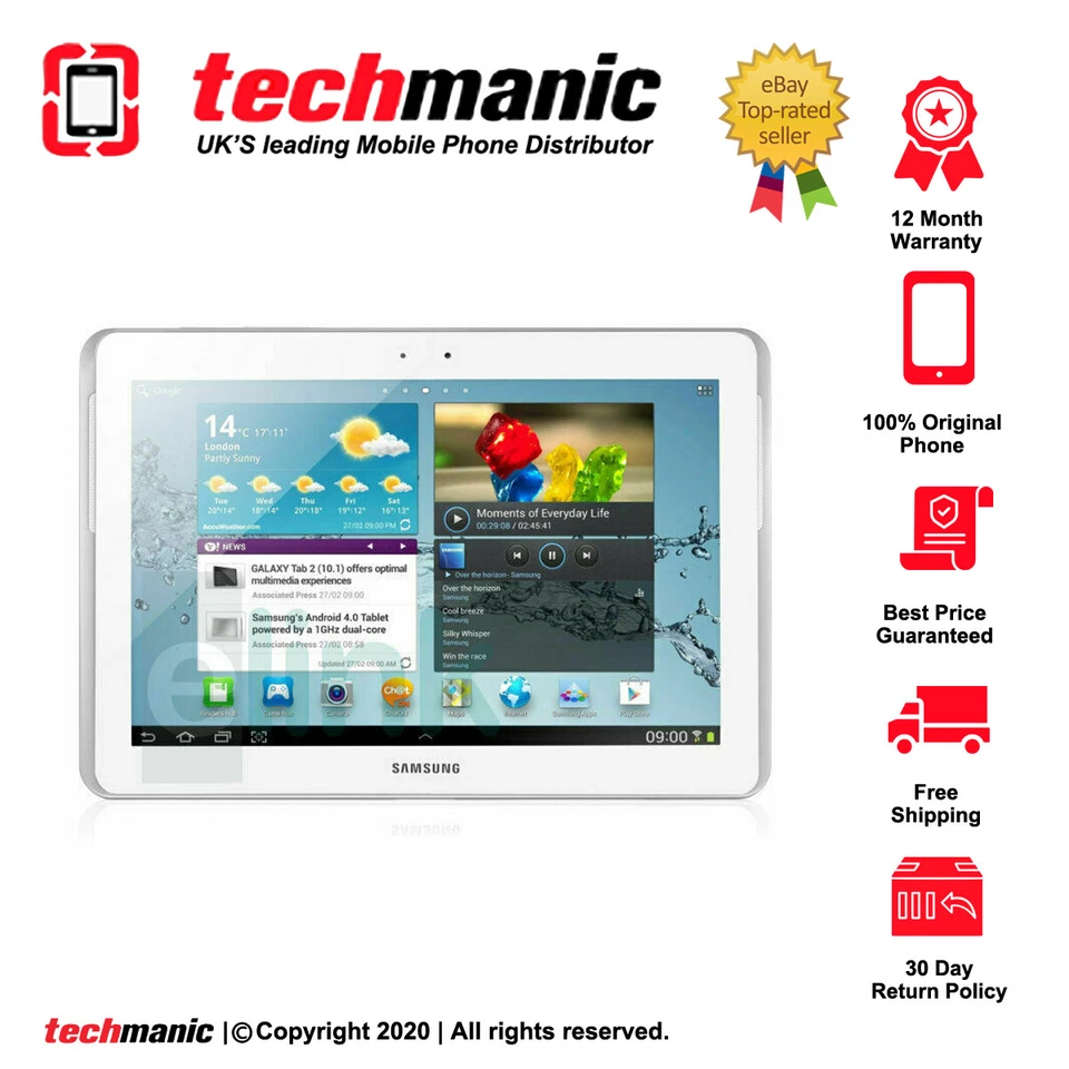 Samsung Galaxy Tab 2 GT-P5110 - 16GB - Wi-Fi - 10.1inch - White - Original - Image 1 of 1