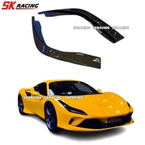 Fits Ferrari F8 Spider Tributo 2PCS Real Carbon Fiber Front Bumper Corner Cover - Picture 1 of 6
