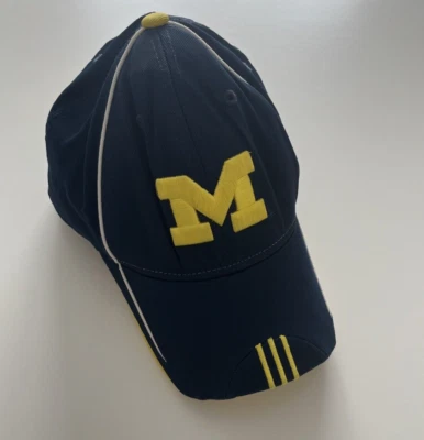 Adidas University of Michigan Baseball Hat Size S/M Logo Stripe Blue Maize - Image 1 of 4